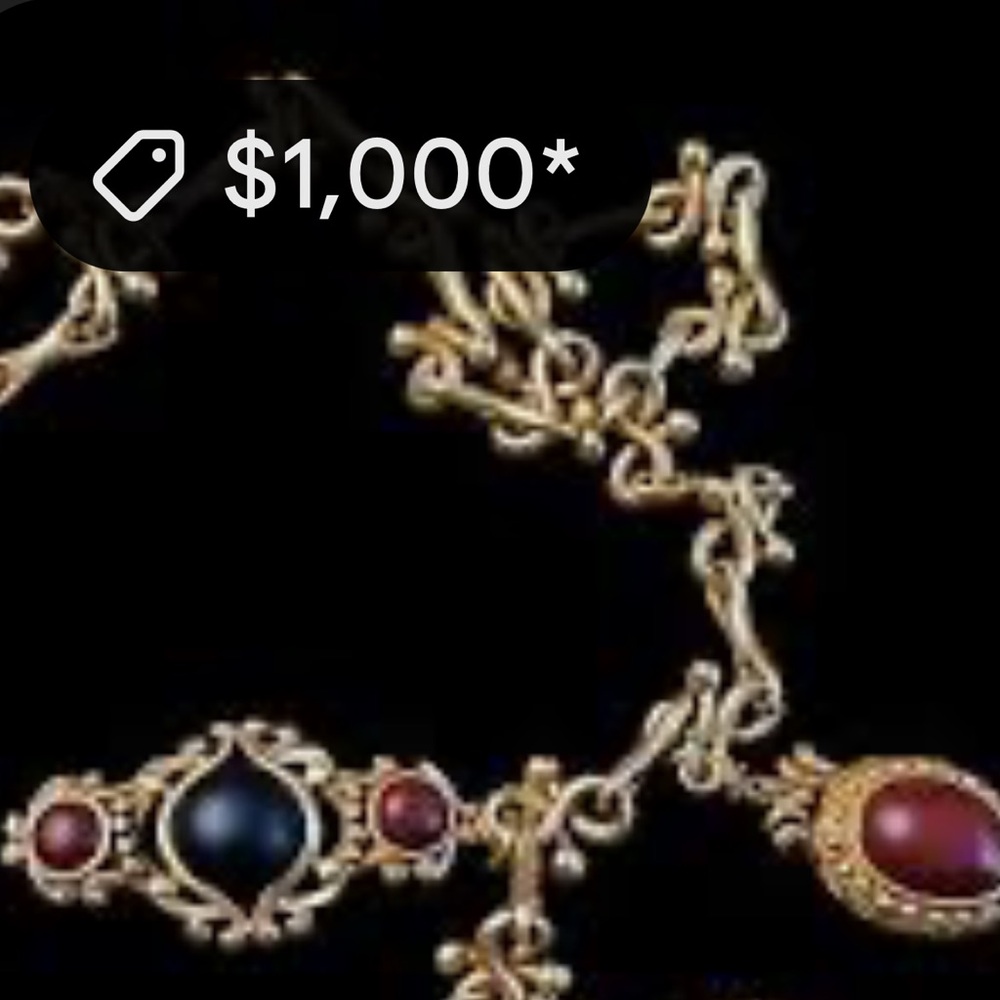 DKNY Gold and Black Brooch with Red Accents Hard To Find! - Picture 9 of 10